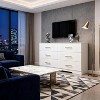 White 6-Drawer Dresser with Gold Handles, Modern Wood Storage Cabinet for Bedroom, Living Room TV Stand, and Entryway - 3 of 4