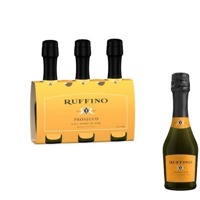 Ruffino Prosecco DOC Italian White Sparkling Wine - 3pk/187ml Bottles