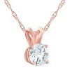 Pompeii3 1/2 Ct Lab Created Solitaire Diamond Pendant 14k Rose Gold Necklace - 2 of 4