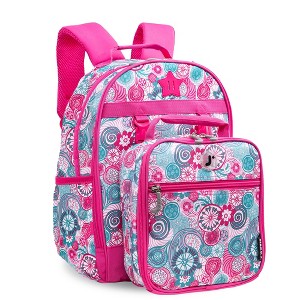 JWorld Duet Kids' 18" Backpack with Detachable Lunch Box - Blue Raspberry - 1 of 4