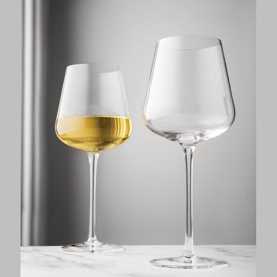 Elegant Clear Crystal White Wine Glass Set of 4, 16oz
