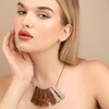 SOHI Women's Russet Brown Party Stone Statement Necklace - 4 of 4