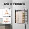 VEVOR 6 Bars Towel Warmer Rack, Wall Mounted Heated Towel Rack for Bathroom, IPX5 Waterpoof Towel Heater Rack with Timer & Display Screen, Black - 3 of 4
