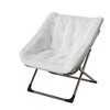 Rabbit Fur Saucer Chair - Foldable Lounge Chair with Metal Frame, Teens & Adults - Cozy Comfy Portable Seat for Bedroom, Dorm & Living Room - 2 of 4
