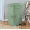 Sterilite 18 Gal Storage Tote, Stackable Bin with Lid, Plastic Container to Organize Clothes in Closet, Basement, Crisp Green Base and Lid, 1-Pack - 2 of 4