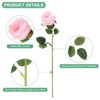 Unique Bargains Plastic Durable Realistic Bendable Artificial Roses Flowers with Long Stem 20 In 20 Pcs - 2 of 4