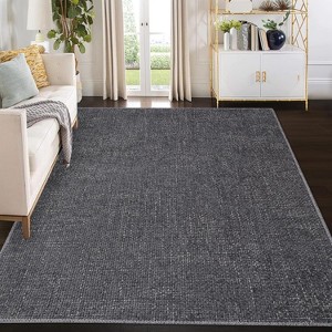 Washable Bathroom Rug,Ultra-Thin Non-Slip Modern Solid Carpet for Entrance, Kitchen & Bathroom - 1 of 4