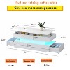 CAVINAS Rectangular 3-Tier Foldable Design Coffee Table with Storage Drawers,Modern Center Table for Living Room,Apartment,White - 4 of 4