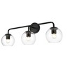 Elegant Lighting Genesis 3 light Black and Clear Bath Sconce - 2 of 4