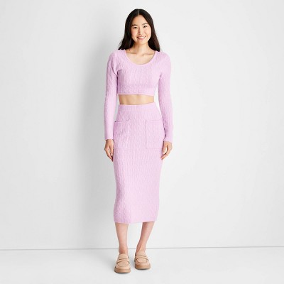 Women's High-Rise Midi Sweater Skirt - Future Collective™ with Reese Blutstein Lilac Purple S
