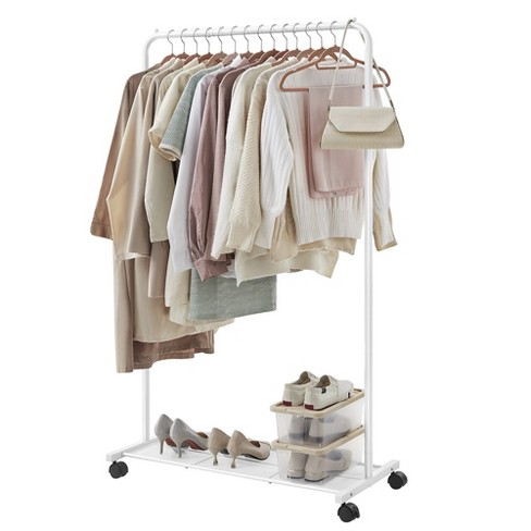 White clothing rack with wheels cheap