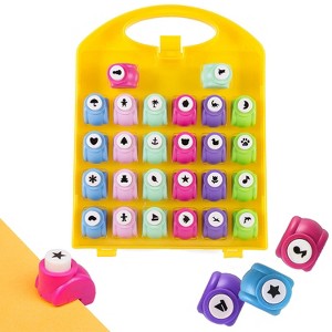Scrapbook Paper Punch - 26pc Mini Paper Hole Punchers w Case - All Different Crafting Designs - Great Gift - 1 of 4