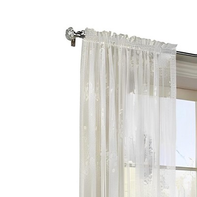 Mona Lisa Eggshell Lace Sheer Rod Pocket Curtain Panel 56x84