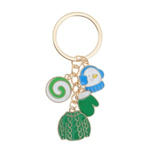 Unique Bargains Christmas Keychain Double Ring Zinc Alloy 3.15" 1 Pc - 1 of 4