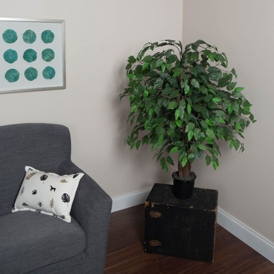 Elegant Silk Ficus 47" Floor Plant with Realistic Dragonwood Trunk