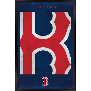 Trends International MLB Boston Red Sox - Logo 25 Framed Wall Poster Prints - 1 of 4