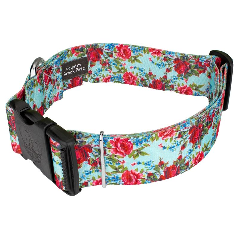 Country Brook Petz 1 1/2 Inch Deluxe Vintage Roses Dog Collar, 2 of 6