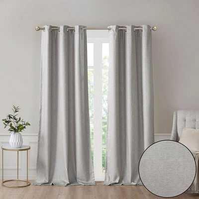PAGED Printed Faux Silk Total Blackout Curtain Panel,2 PCS Window Curtain Panel with Grommet Top,Curtains for Bedroom,Living Room