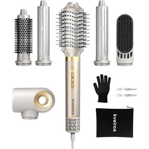 6 in 1 Hot Air Brush & Hair Dryer, High-Speed Hair Dryer Brush with Auto Wrap Curlers - 1 of 4