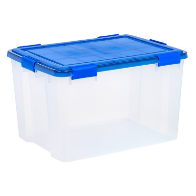 Iris 19qt 5pk Weatherpro Plastic Storage Bin With Lid : Target