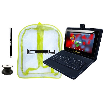 LINSAY 7" Tablet 64GB Storage New Android 13 with Keyboard and Backpack