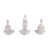 Sagebrook Home 7" Set of 3 Yoga Candle Holder - Polyresin Seated Women Votive Candle Holder - Peaceful Candle Decor for Home - 3 of 4