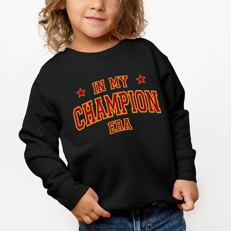 The Juniper Shop Maroon In My Champion Era Toddler Graphic Sweatshirt, 2 of 3