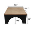 31.7" Wood Square Coffee Table with Arched Base - 4 of 4