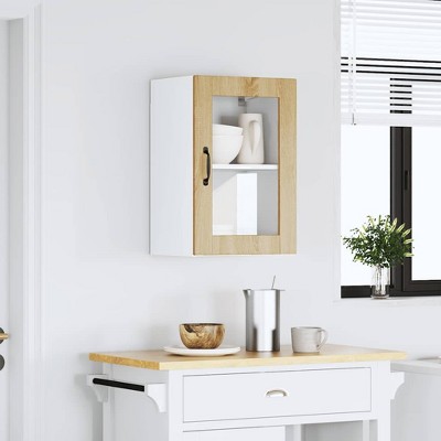 CLIHOME Bathroom Wall Mounted Cabinet, Narrow Wall Cabinet, Hanging Cabinet for Living Room, Multi-Function Kitchen Side Cabinet