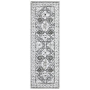 Washable Vintage Chenille Floral Print Farmhouse Area Rugs for Home Office - 1 of 4