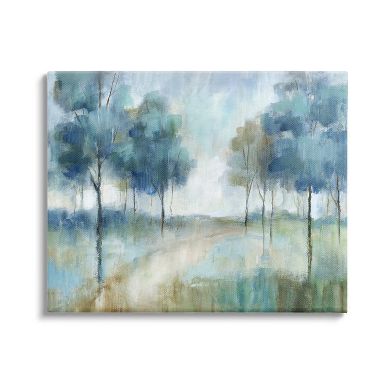 Stupell Industries Abstract Blue Woodland Path Trees Canvas Wall Art, 1 of 6