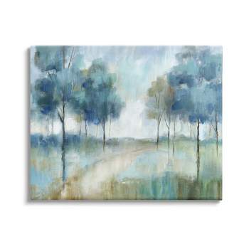 Stupell Industries Abstract Blue Woodland Path Trees Canvas Wall Art