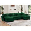 U Shaped Chaise Sectional Sofa,Modern Velvet Sectional Sofa With Soft Backrest And Seat Cushion,Sectional Sofa With Storage-Cuddlewood - 3 of 4