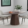 Spassway 67"L*33.5"W*30"H Oak Wood Dining Table for 6 People with Solid Wood Pedestal Kitchen Table for Living Room Dining Room - 2 of 4