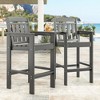 QingMoon Adirondack Chairs Set of 2, HDPE Counter Height Barstools  with Connecting Tray, Ideal All Weather Tall Patio Chair for Balcony, Poolside - 2 of 4