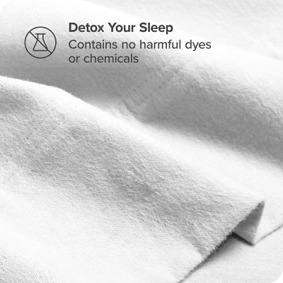 King White Organic Cotton Flannel Sheet Set