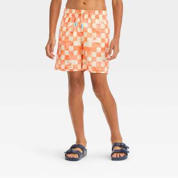 Boys' Checkered Swim Shorts - Cat & Jack™ Orange