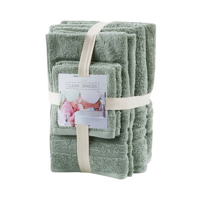 Nurture Green Cotton and Polyester Antimicrobial Bath Towel Set