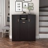HOMES: Inside + Out Eucera Shoe Cabinet Transitional with Adjustable Shelves Espresso - 3 of 4