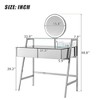 GlasFlength Stylish Multifunctional Vanity Tables with Ample Storage for Bedroom or Cloakroom Decor, Modern Design Style, Silver,31.5”*19.7”*48.8" - 3 of 4