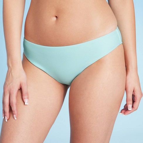 Women's Low-Rise Cheeky Bikini Bottom - Shade & Shore™ Blue - image 1 of 4