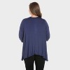 24seven Comfort Apparel Womens Plus Elbow Length Sleeve Open Cardigan - 2 of 3
