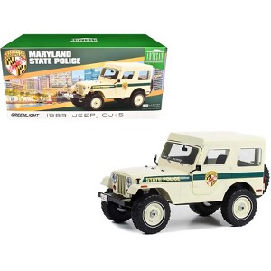 1983 Jeep CJ-5 Hardtop "Maryland State Police" Beige with Green "Artisan Collection" 1/18 Diecast Model Cars by Greenlight - 1 of 3