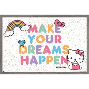 Trends International Hello Kitty: 17 General - Make Your Dreams Happen Framed Wall Poster Prints - 1 of 4