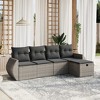 vidaXL Garden Sofa Set Grey Poly Rattan and Steel Large Modular - 2 of 4