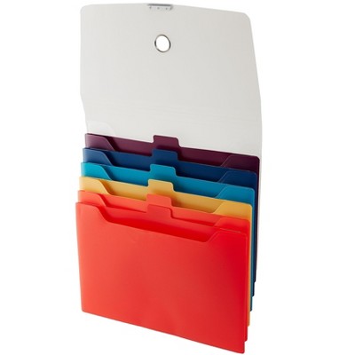 MyOfficeInnovations Cascading Poly Expanding File Letter Size 6-Pocket Multicolor 354576