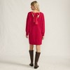 Lands' End Women's Fuzzy Bow Back Mini Sweater Dress - 2 of 4