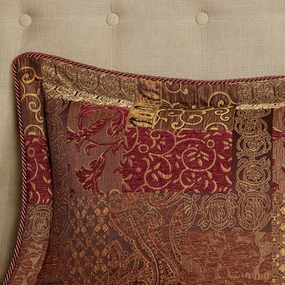 California King Red Chenille Jacquard Patchwork Comforter Set