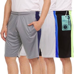 Men's Athletic Shorts with Pockets Quick Dry Fit Moisture Wicking Gym Workout Shorts for Men for Basketball, Running, Pack of 3 - 1 of 4