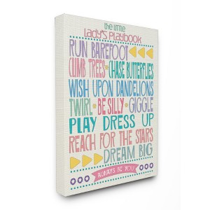 Stupell Industries 16"x20"x1.5" Typography Art Kids' Wall Plaque The Little Lady's Playbook Stretched Canvas Kids' Wall Art - 1 of 3